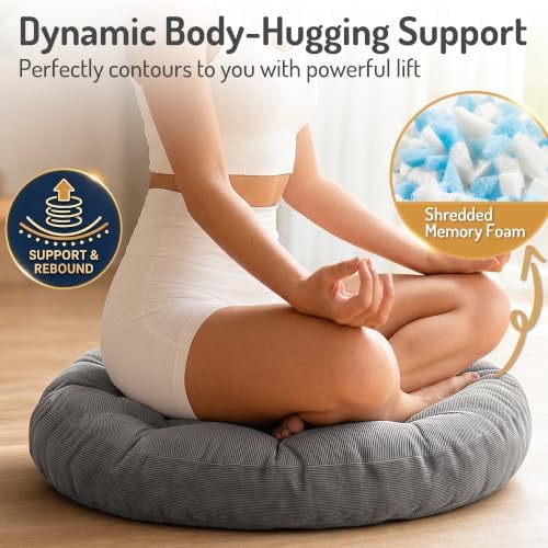 Round Meditation Cushion, Large Floor Pillow - Image 4