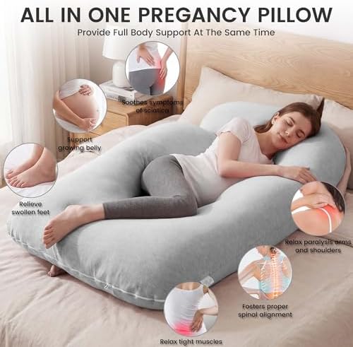 Jcickt Pregnancy Pillow for Sleeping, 59 inch Maternity Pillow - Image 2