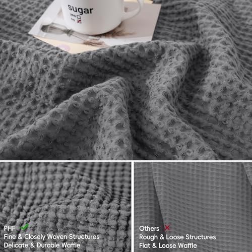 PHF Cotton Waffle Body Pillowcase 20"x54", Charcoal Grey, No Insert - Image 4