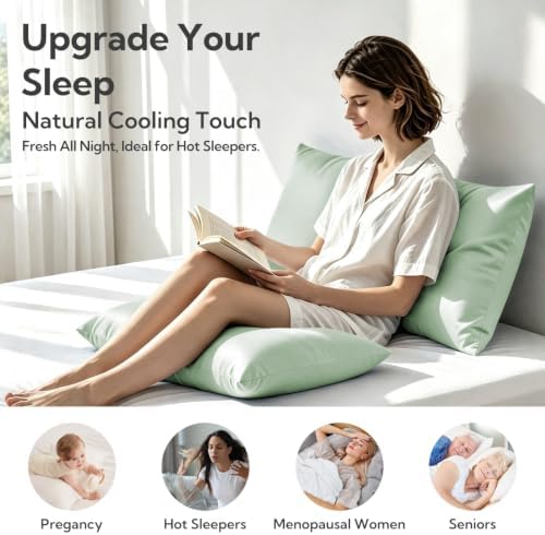 MR&HM King Pillowcase Set of 2, Cooling & Breathable, Sage Green - Image 2