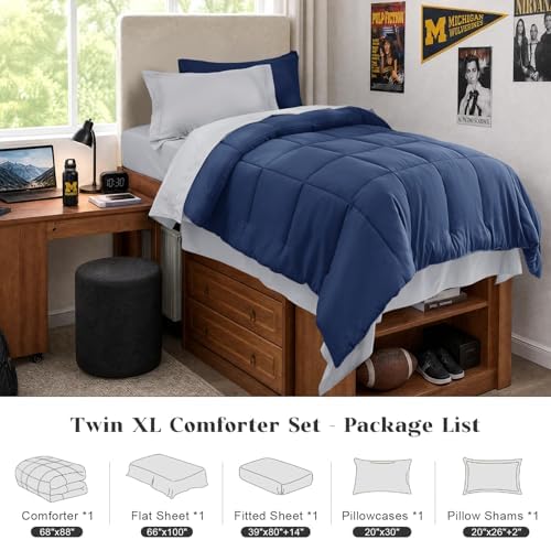 JOLLYVOGUE Twin Comforter Set, Ultra-Soft Bed in a Bag Twin Size 5 Pieces - Image 6