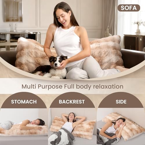 ZonLi Fluffy Body Pillow for Adults, Fuzzy Faux Fur Long Pillow - Image 5
