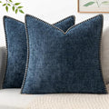 MIULEE Decorative Couch Throw Pillow Covers 16x16 Inch Dark Blue 2 Pack by MIULEE