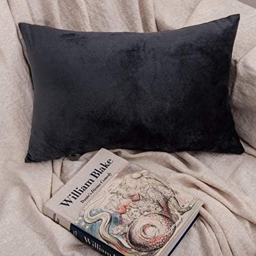 NTBAY Queen Velvet Pillowcases, Charcoal Grey - Image 2
