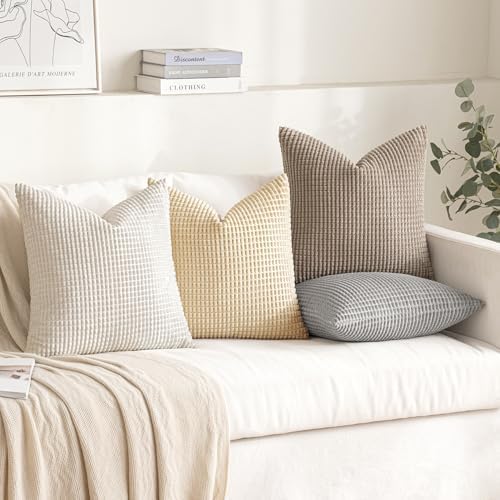 MIULEE Neutral Harmony Decorative Pillow Covers 20x20 Inch Set of 4 - Image 3