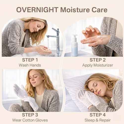 Cotton Gloves for Dry Hands Sleeping, 100% Cotton Eczema Gloves, Sleep Gloves & - Image 5