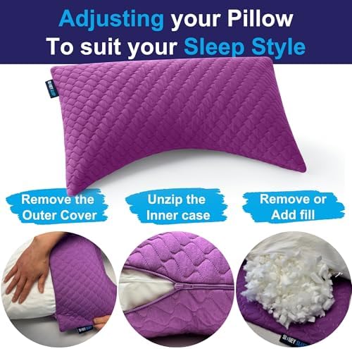 Sidney Sleep Set of 2 Queen Size Adjustable Bed Pillows - Image 3