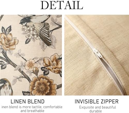 ISAENNE Vintage Linen Square Throw Pillow Cover - Image 6