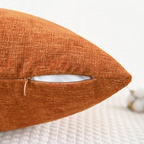 CaliTime Fall Decorative Throw Pillow Covers 20 X 12 Inches Burnt Orange - Image 3