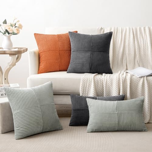 MIULEE Silver Grey Decorative Euro Sham Pillow Covers 24x24 Inch - Image 5