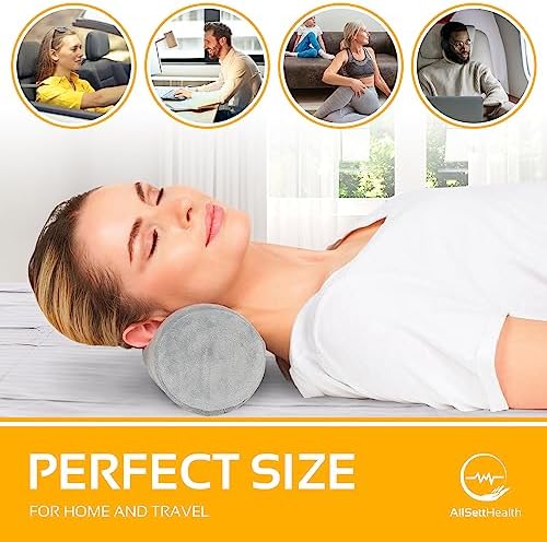 AllSett Health Firm Cervical Neck Roll Memory Foam Pillow, Bolster Pillow - Image 5