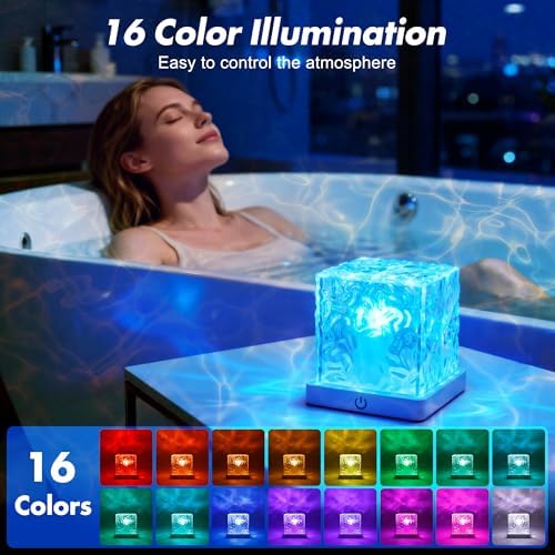 2-Pack Waterproof Shower Light, Rechargeable Ocean Wave Projector Light - Image 2