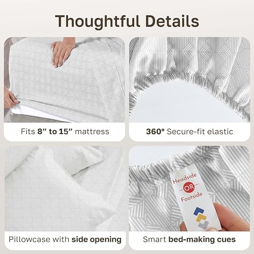 California Design Den Soft 100% Cotton Sateen 3 Pc Twin/XL Sheets Set - Image 5
