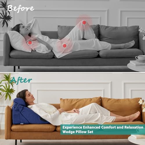 Bedluxe Wedge Pillow Set for After Surgery, Orthopedic Bed Wedge - Image 4