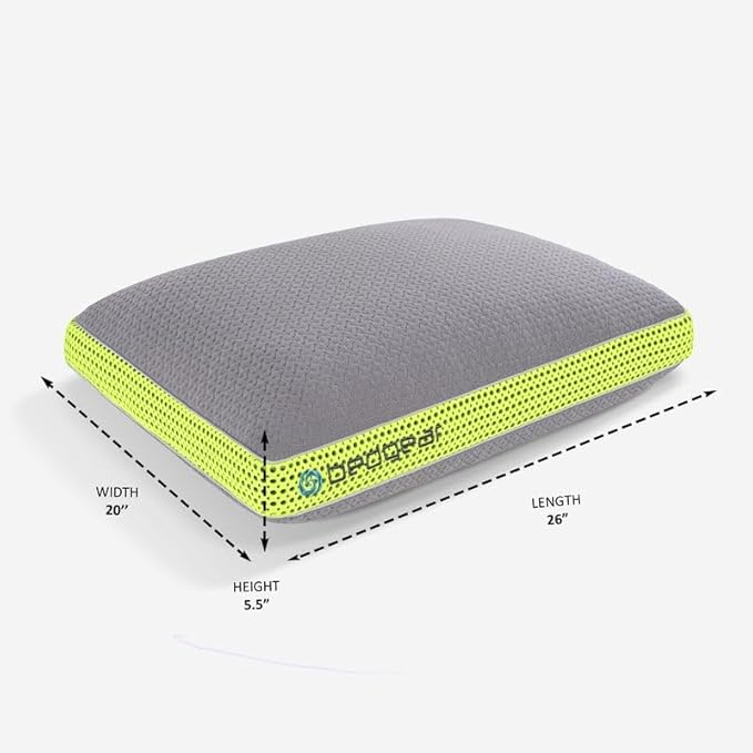 Bedgear Multi-Position Performance Pillow – Medium Soft Hypoallergenic Pillow with React Blend Fill for Back, Stomach, and Side Sleepers – Temperature-Regulating with Airflow Technology