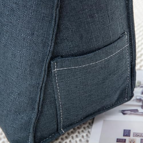 Triangular Reading Pillow with Side Pocket, Backrest Support Cushion - Image 5