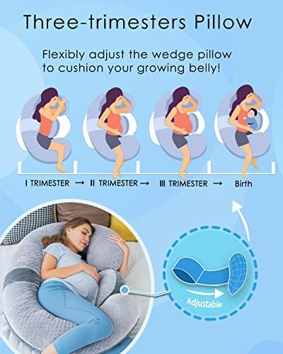 QUEEN ROSE E Shaped Pregnancy Pillows, Detachable Maternity Body Pillow - Image 4