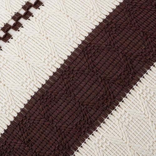 Fancy Homi Set of 2 Boho Brown Euro Decorative Throw Pillow Cover 26x26 Inch - Image 4