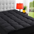 ELEMUSE Queen Black Mattress Topper, Thick Pillow Top Mattress Pad Cover by ELEMUSE