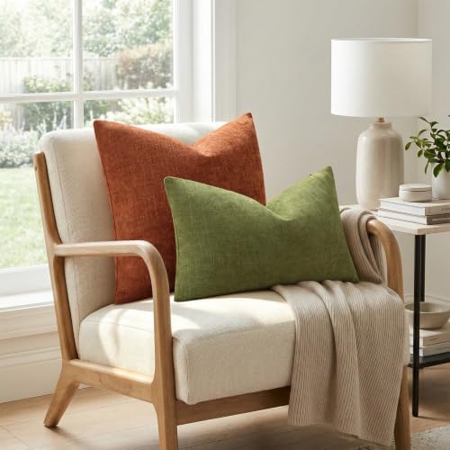 decorUhome Chenille Decorative Throw Pillow Covers 24x24 Set of 2 - Image 4