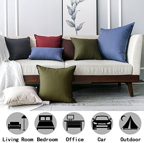 Jeanerlor Set of 2 Decorative 26"x26" Cotton Linen Chair Throw Pillow Case Green - Image 2