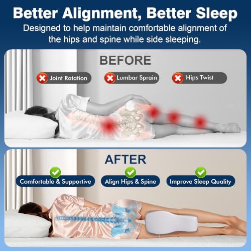UJPFEO Knee Pillow for Side Sleepers, Leg Pillows for Sciatica, Joints Between - Image 2