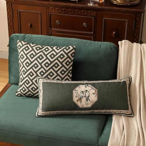 ISAENNE Vintage Elegant Linen Square Throw Pillow Cover - Image 7