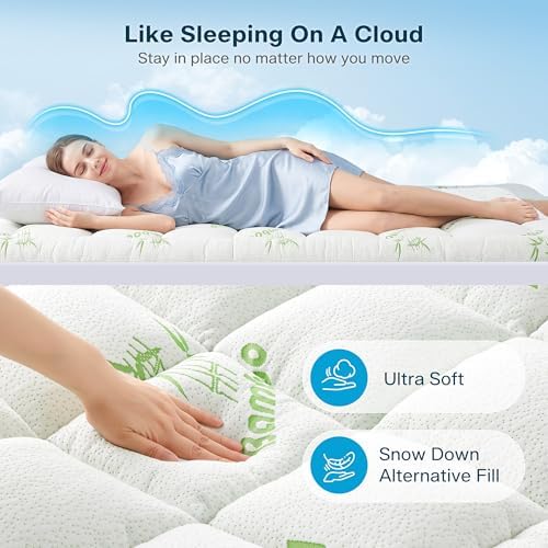 Waterproof Twin XL Size Mattress Topper Viscose Derived from Bamboo, Extra - Image 5