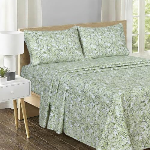 Feather & Stitch 100% Cotton Sateen 500 TC Split King Size Bed Sheet Set - Image 2