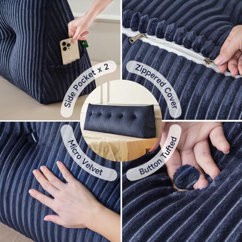 Z-hom Large Headboard Pillow Full, NO ROLL Pillow, Wedge Pillow Headboard - Image 5