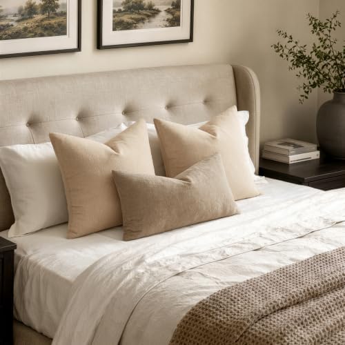 MIULEE Light Brown Chenille Couch Lumbar Throw Pillow Covers - Image 5