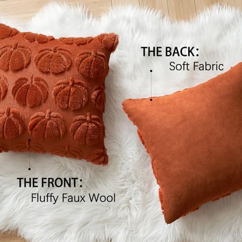 MIULEE Fall Pillow Covers Pumpkin Fall Decor 22x22 Rust - Image 6