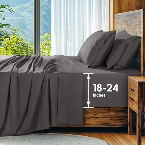SONORO KATE 1000 Series 100% Egyptian Cotton King Sheets, Extra Deep Pocket by SONOROKATE