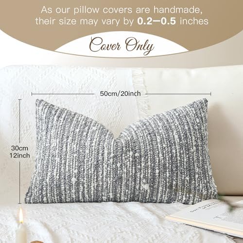 Artscope Lumbar Throw Pillow Cover 12x20 Super Thick Body Pillow Cover - Image 5
