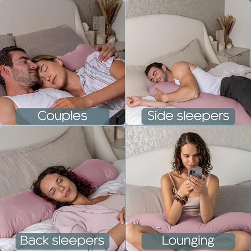 SleepCloud Weighted Body Pillow 6.5lbs, Cooling Tencel Cover, 41” x 10” - Image 5