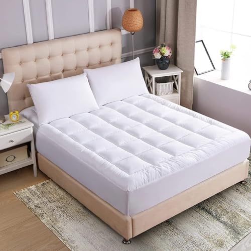 WhatsBedding Waterproof Mattress Topper King Size Cotton Top Down Alternative - Image 7