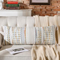 AmHoo Chenille Striped Textured Boho Throw Pillow Covers Aesthetic by AmHootextile