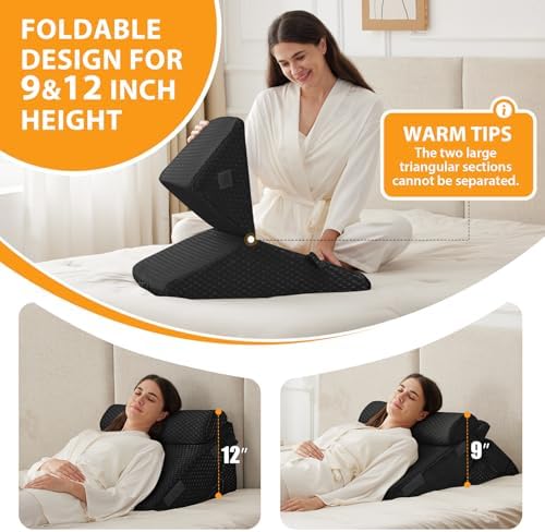 Ruqmuis Wedge Pillow Set for After Surgery, Incline Pillow Wedge for Headboard - Image 4