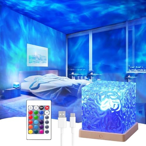 Ocean Wave Projector Light, Rechargeable Shower Light Ocean Lamp 16 Color by Growalleter