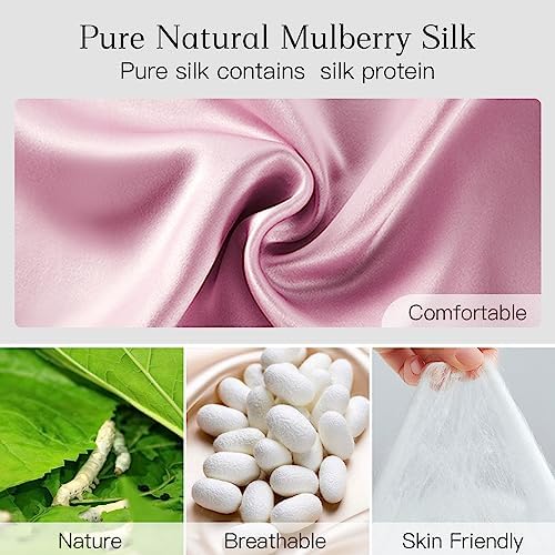 100% Natural Silk Eye Mask for Women Men, Soft Pressureless Cooling Blackout - Image 4