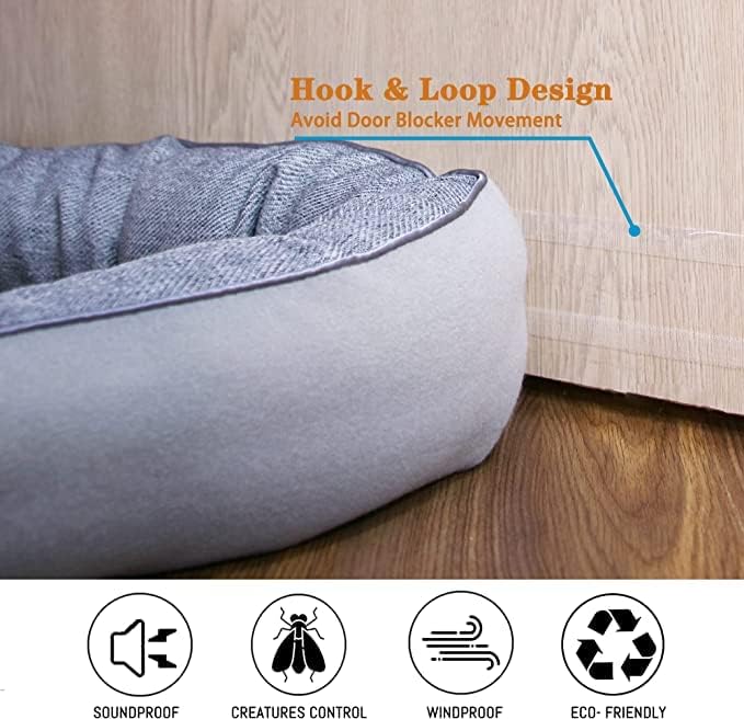 TORRAMI 32" Door Draft Stopper Under Bottom Insulation Noise Air Stopper 2.16LB,Draft Stopper Guard Seal for Doors and Windows - Light Gray