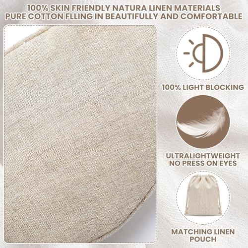 1 Set Pure Linen Sleep Mask Organic Cotton Eye Cover Gift - Image 3