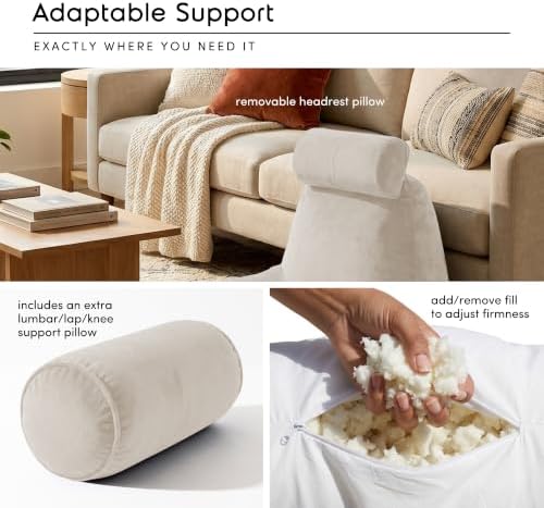 Nestl Reading Pillow for Bed, Back Pillow for Sitting Up in Bed - Image 3