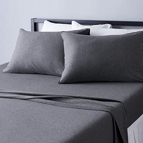 Amazon Basics 4 Piece Bed Sheet Set, 100% Cotton Jersey, Includes Super Soft by AmazonBasics