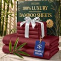DECOLURE 100% Viscose Derived from Bamboo Sheets King Size, Luxury 6 Pc Set by DECOLURE