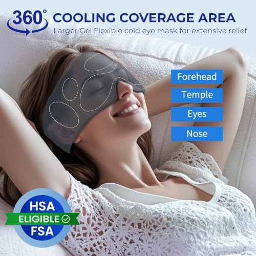 Cooling Gel Eye Mask for Puffy Eyes, Reusable Cold Compress, Soft Gel Fit - Image 5