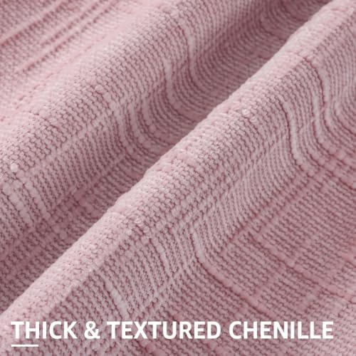 decorUhome Textured Chenille Throw Pillow Covers 12x20 Set of 2 Blush Pink - Image 6