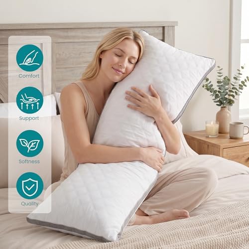 Oubonun Full Body Pillow for Side Sleeper, Adjustable Firm Long Bed Pillow - Image 2