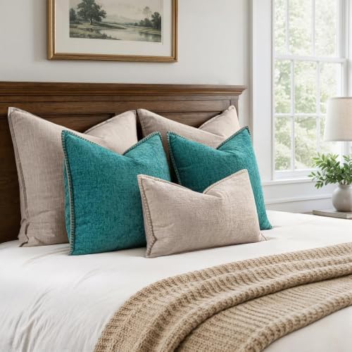 MIULEE Decorative Lumbar Throw Pillow Covers 12x20 Inch Taupe 2 Pack - Image 6