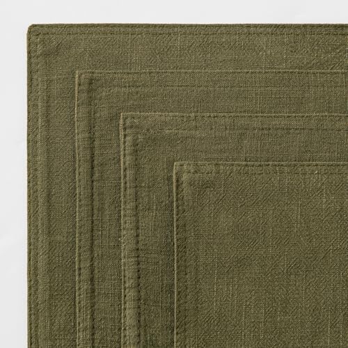 MIULEE Olive Green Boho Linen Pillow Covers 20x20 Inch Pack of 4 - Image 6